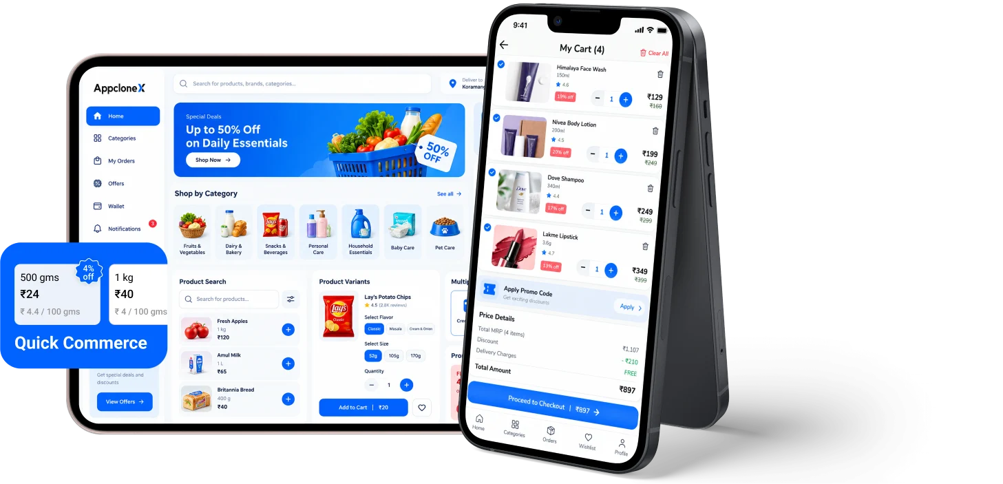 quick commerce dashboardview